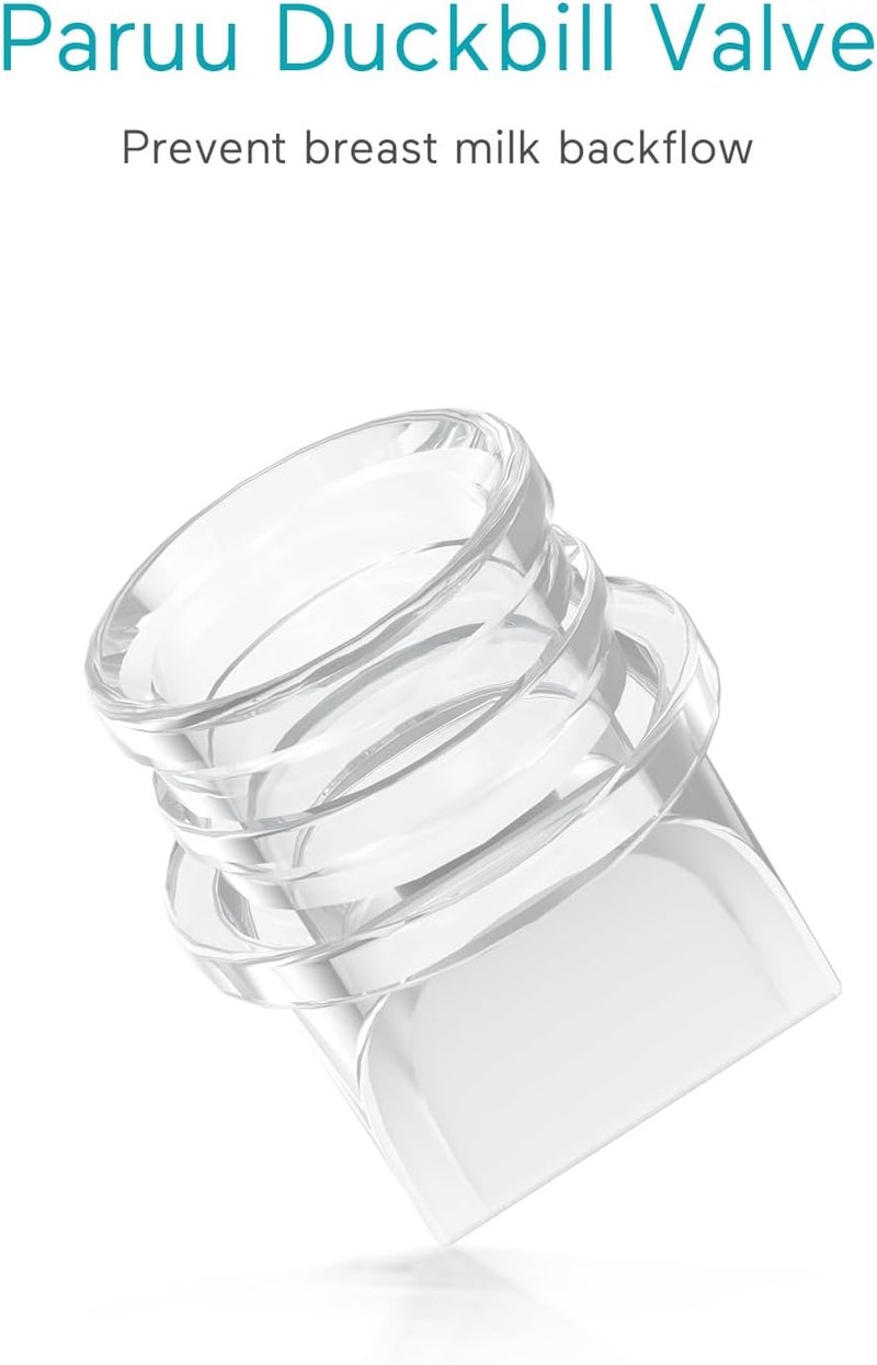 Paruu صمامات بيل البط P10 و diaphragm سيليكون، قطع غيار مضخة الثدي الأصلية P10، ملحقات استبدال مضخة الثدي القابلة للارتداء، مجموعة 2 حزمة - Image 4